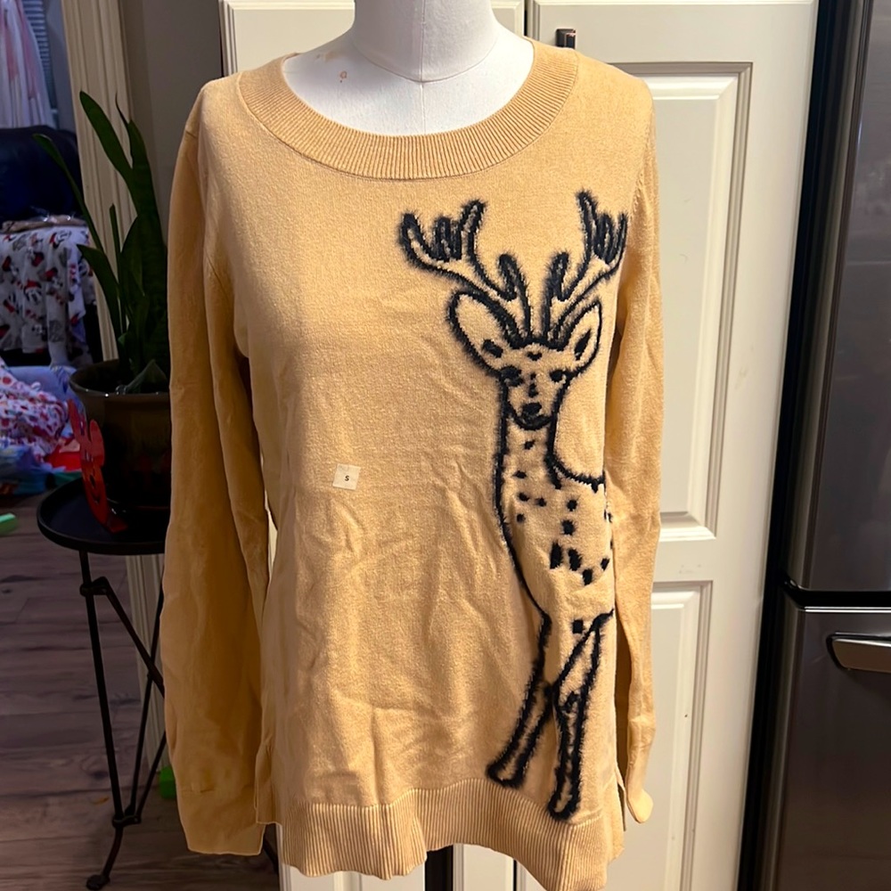 NWT Medium LOFT Deer Sweater Box 1417